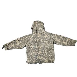 US Military Digital Camo Rain Parka Jacket Roll Up Hood XL Green Rainsuit